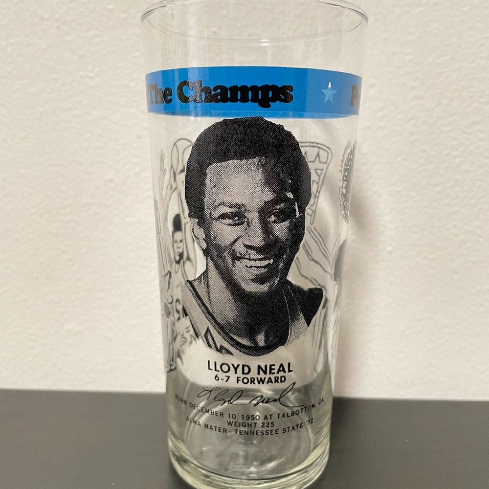 Portland Trailblazers Lloyd Neal Dairy Queen RC Cola Glass 1977 NBA Champs NEW